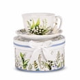 thumbnail image 4 of STPgoods Lily of the Valley Bone China Tea Cup and Saucer Set for 1 in Gift Box 8.45 fl oz Kitchen Teacup Porcelain Tea and Coffee Cup, 4 of 12