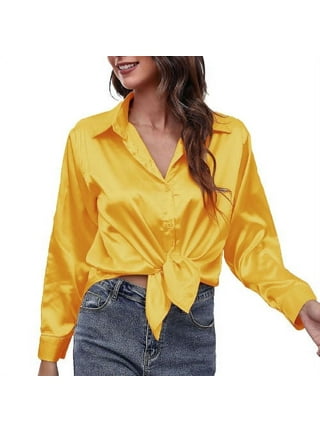 Silk yellow best sale shirt