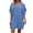 #129-Blue, variant on Womens Short Sleeve V Neck Dress Casual Summer Batwing Sleeve Flowy Loose Fit Shift Dress for All Occasion Daily Wear Brunch