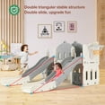 thumbnail image 4 of JOYLDIAS 9in1 Kids Toddler Double Slide Backyard Playground w/Climber,Basketball Hoop,Telescope, Indoor Outdoor Toys(Gray&White), 4 of 12