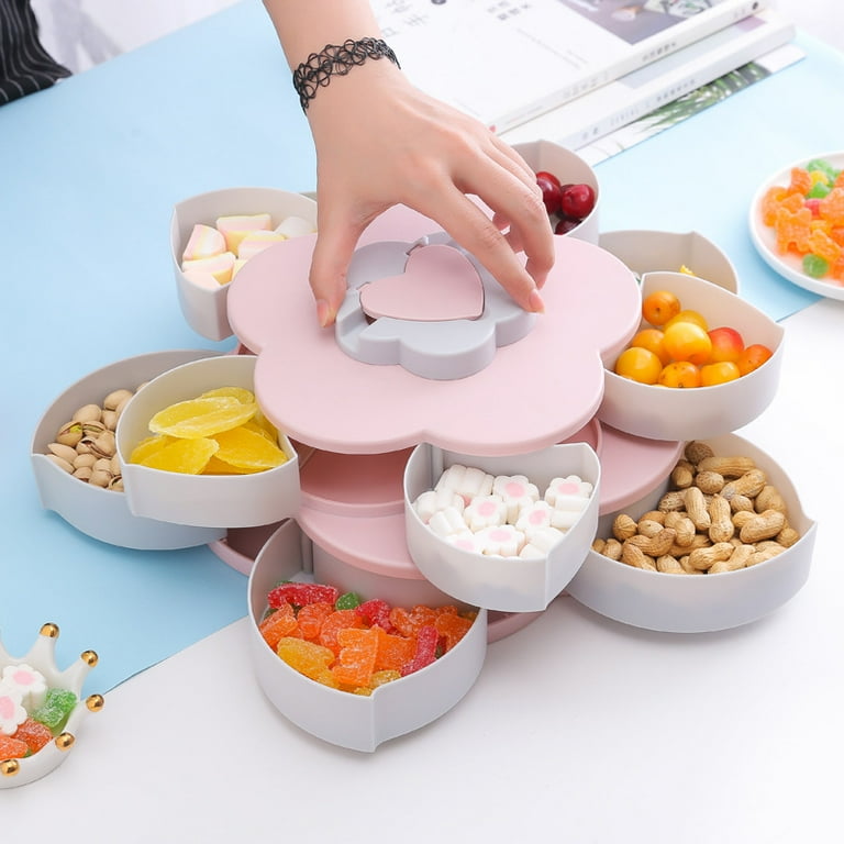 Mimeile Circle Fruit Tray Separable Snacks Bowl Nut