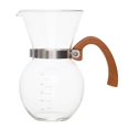 thumbnail image 4 of HIC Pour-Over Coffee Maker Borosilicate Glass with Bamboo Handle Stainless Steel Filter, 22 oz, Clear, 4 of 4