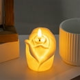 thumbnail image 5 of 1 PC Flameless LED Tealight Candle, White Rose Plastic Tealight Battery Operated, Cozy Light for Romantic Pool Bathtub Hot Bath Wedding Valentines Centerpiece Decor, 5 of 6