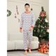 thumbnail image 4 of Pijamas navideños 2025 a juego para toda la familia, para adultos, padres, madres, niños, niñas, bebés, conjuntos de ropa, aspecto familiar, ropa de dormir, 4 of 5