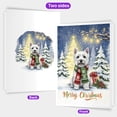 thumbnail image 2 of Merry Christmas West Highland White Terrier Snowy Winter with Tree Decorations 5x7in Folded Greeting Card Westie Westy Dog Lover Single Note Card with Envelope - 12020, 2 of 5