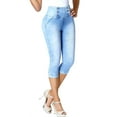 thumbnail image 3 of Lowla 239257 High Waisted Butt Lifting Colombian Women Capri Jeans Colombianos Levanta Cola Blue 4, 3 of 5