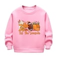 thumbnail image 1 of Aocisk Chandail à Capuchon pour Filles Automne Hiver avec Imprimé Citrouille Manches Longues Col Rond Décontracté Chaud Chandail Rose 5-6 Ans, 1 of 3
