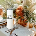thumbnail image 5 of Mother of the Bride Gifts Tumbler With Lid and Straw- Bride Mom Cup - Stainless Steel Vacuum Insulated Skinny Tumbler- Wedding Gifts, Decor - Engagement Party Gifts - 20 Oz White Travel Coffee Mug, 5 of 6