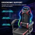 thumbnail image 4 of JONPONY Gaming Chair,Racing Style RGB LED Lights,Ergonomic Video Game Chair with Footrest and Lumbar Support ,High Back Reclining Computer Chair for Adults (Black/Red)), 4 of 9