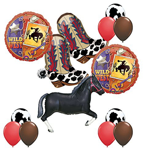 Wild West Cowboy Western 6th Birthday Party Supplies and Balloon Decorations 
