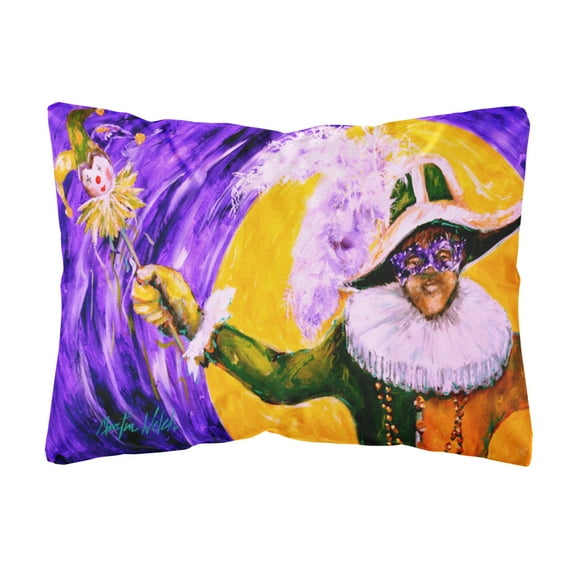 Carolines Treasures MW1109PW1216 Mardi Gras Hey Mister   Canvas Fabric Decorative Pillow 12H x16W multicolor