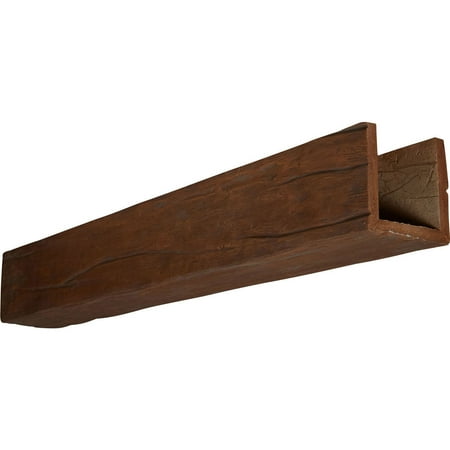 

Ekena Millwork 8 W x 10 H x 10 L 3-Sided (U-beam) Riverwood Endurathane Faux Wood Ceiling Beam Natural Pecan