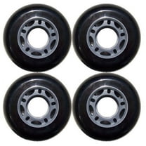 Black Blank 72mm 82A Inline Outdoor Skate Wheels, Durable High Performance Wheels, 4 Pack