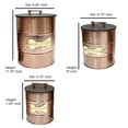 thumbnail image 2 of hammered copper 3 Pc set Pet Canister with sturdy bone plaque, Dog Food Treat Canister with wooden Lid. Carbon Steel Canister, Storage Container Jar with Tight Fitting Lids for Dog Biscuit Cookies, 2 of 4