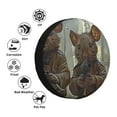 thumbnail image 4 of Honeii Steampunk Space Mice Warriors Print Tire Covers, Waterproof Anti-UV Sun Snow Rain Tire Covers for Trailers, RV, Camper, SUV, Truck-15 inch, 4 of 6
