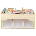 thumbnail image 6 of Hey! Play! Wooden Train Set and Storage with Tracks, Vehicles, Buildings and Illustrated Ocean Train Table 63 Pieces, 6 of 9