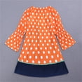thumbnail image 4 of Little Girls Dresses Kids Outfits Pumpkin Print Long Sleeve Winter Dress Fall Clothes Size 5-6T, 4 of 6