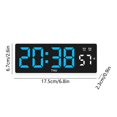 thumbnail image 3 of Estbridge LED Wall Clock Table Clock for Home Decor&Office  Large Clock with Big Numbers for Seniors/Elderly/Low-Vision People/Vision Impairment (White-Frame with Blue-Display), 3 of 7