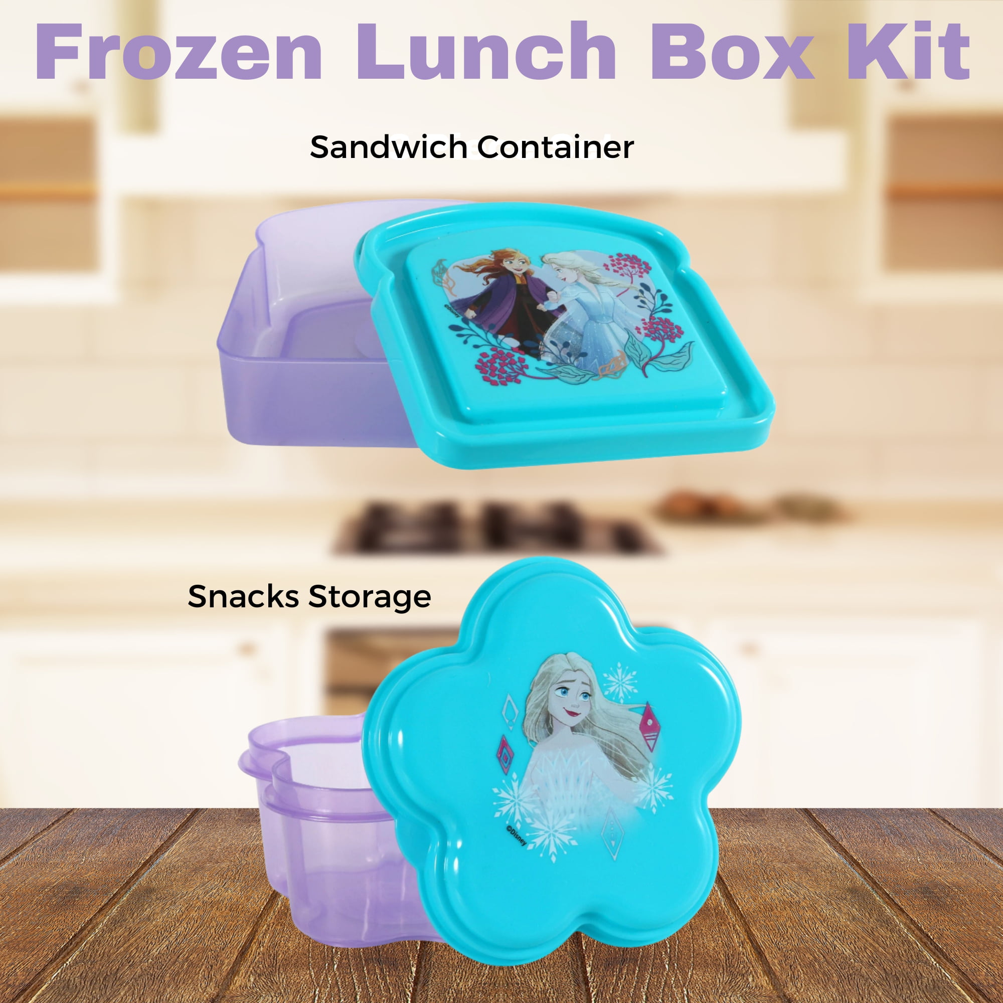 disney frozen lunch box bento 2 tiers plastic with chopsticks elsa  anna