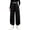 Black, variant on Qingpeng Boys Girls Sweatpants Elastic Waist Side Pockets Drawstring Cuffed Casual Athletic Long Pants for Kids