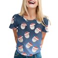 thumbnail image 1 of YDLCAFD T-Shirt de Noël Imprimé Manches Courtes Col Rond pour Femmes Saint-Valentin, 1 of 6