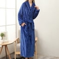 thumbnail image 2 of Baberdicy Robes for Women, Women's Robe Bathrobe Solid Coat Sleeved Long Clothes Winter Lengthened Splicing Home Color Robe, 2 of 8