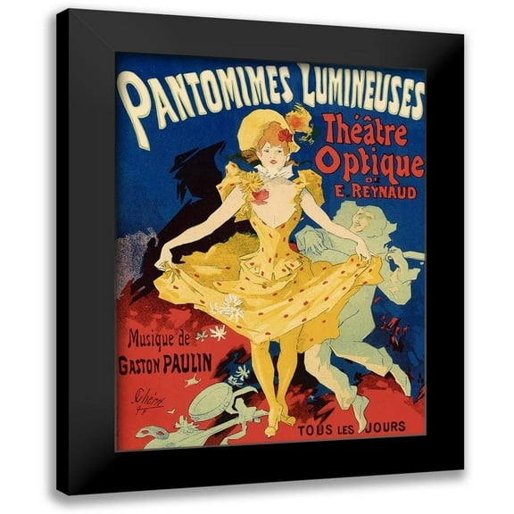 Cheret, Jules 12x14 Black Modern Framed Museum Art Print Titled - Pantomimes Lumineuses