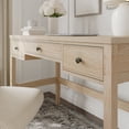 thumbnail image 6 of Martha Stewart Home Office Writing Desk with Tapered Legs in Light Natural with Antique Bronze Hardware, 6 of 12