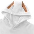 thumbnail image 5 of Lorytime Workout Hoodies for Men Solid Sweatshirt Long Sleeve Drop Shoulder Pullover with Pocket Tops White L, 5 of 8
