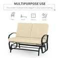 thumbnail image 3 of Outsunny Patio Glider Bench with Padded Cushions and Armrests, Outdoor 2-Person Swing Rocking Chair Loveseat with Sturdy Frame, Beige, 3 of 9