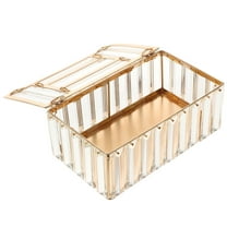 LEORX Tissue Box Cover Rectangular Golden Crystal 1Pcs