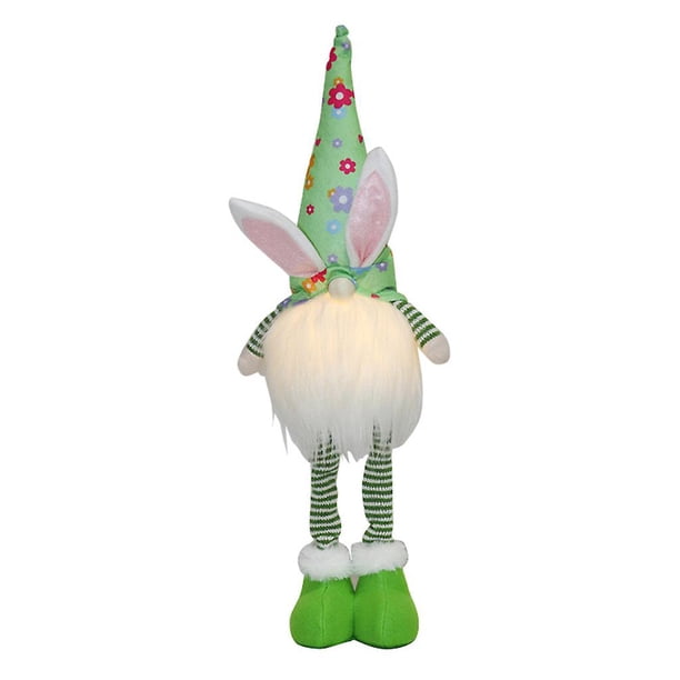 Silver Hecho a mano de Pascua de pie conejito Gnomo conejo juguetes de peluche muñeca fiesta decoración de Pascua