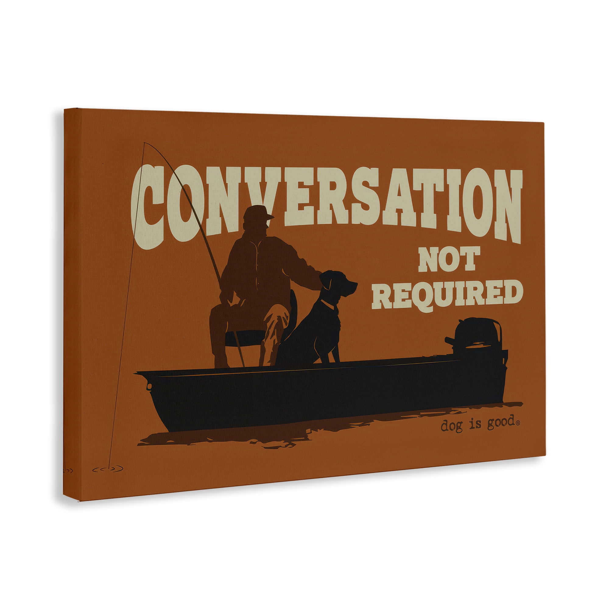 Stupell Industries Conversation Not Required Dog People Painting Wrapped Canvas Art Print Wall Art, 36 x 24