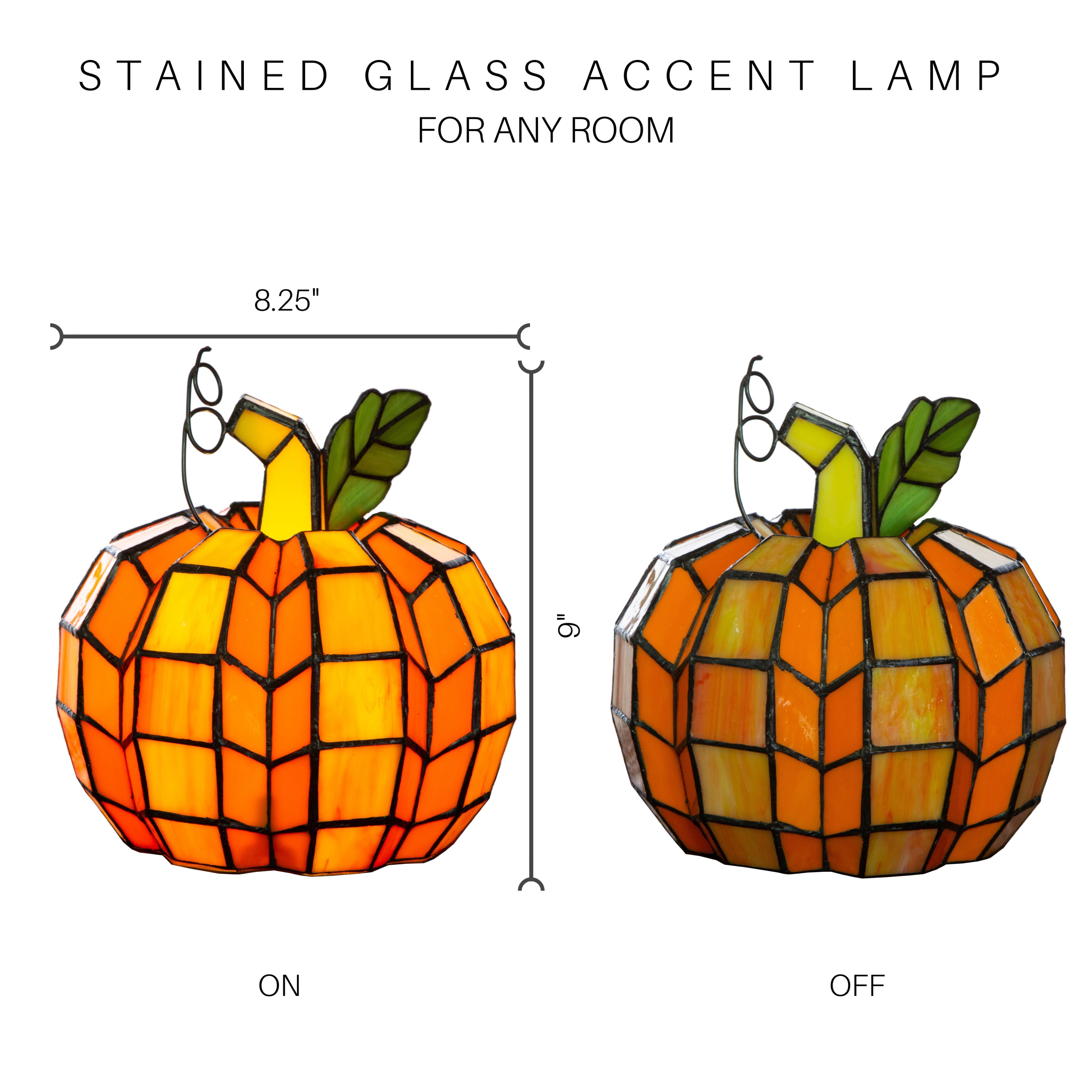 River of Goods Patch the Pumpkin Stained Glass Accent Lamp - image 3 of 7
