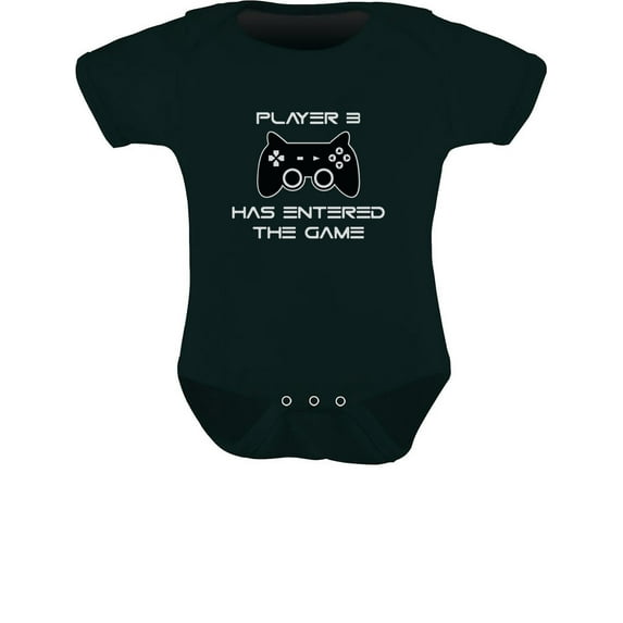 Tstars Boys Unisex Video Game Gift for Gamer Shirt Player 3 Has Entered the Game Gift for 3rd Third Child Cool Funny Humor Nerdy Geek Gaming Birthday Gift for Son Baby Shower Baby Bodysuit