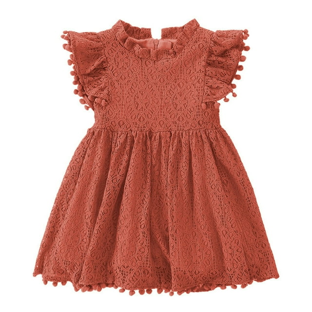 TopLLC Robe à Manches Courtes à Col Rond Robe à Imprimé Floral pour Filles avec Manches Volantées Jupe Plissée pour Filles Été Jupe pour Enfants Robe Fille