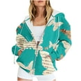 thumbnail image 1 of Chandails à Capuche Zippés pour Femmes Rabais de 50 % en Liquidation Chandail à Capuche Décontracté Imprimé à Fermeture Éclair à Manches Longues Veste Haut, 1 of 6