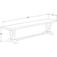 thumbnail image 5 of East West Furniture VB776 V-Style Modern Dining Bench with Wooden Seat, 60" L x 15" W x 18" H, 5 of 6