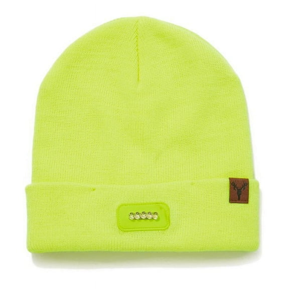"Bolt" Lighted Knit Cuff Cap Color: Hi Vis Yellow