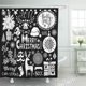 thumbnail image 1 of ABPHQTO Christmas Holiday Merry Holly Jolly Xmas Text Lettering Tree Cortina de ducha 150x180 cm, 1 of 1