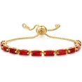 thumbnail image 2 of 18K Gold-Plated Cubic Zirconia Rectangle Micro Pave Smooth Slider Bracelet Multicolor T120, 2 of 9