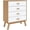 White and Brown, variant on Solid Pine Wood 4-Drawer Cabinet, White and Brown Drawer Chest with Wooden Feet, Scandinavian Storage Sideboard for Living Room Hallway