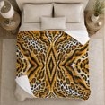 thumbnail image 5 of Wildlife Leopard Rosette Tiger Stripe Animal Pattern Art, Dramatic Artistic Scene, Warm Flannel Blanket for Cabin and Lodge, Wildlife Lovers Thanksgiving Gift, Artistic Home Decor, 5 of 9