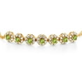 thumbnail image 2 of Gem Stone King 18K Yellow Gold Plated Silver Green Peridot Tennis Bracelet for Women (2.29 Cttw, Gemstone August Birthstone, 7 inch with 2 inch Extender), 2 of 5