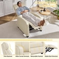 thumbnail image 5 of Renwick Faux Leather Push Back Theater Recliner, Set of 2, Beige, 5 of 10