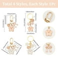 thumbnail image 2 of 4pcs Alloy Enamel Keychains with Alloy Rings Flower Golden Mixed color 63~73mm 4pcs/set, 2 of 7