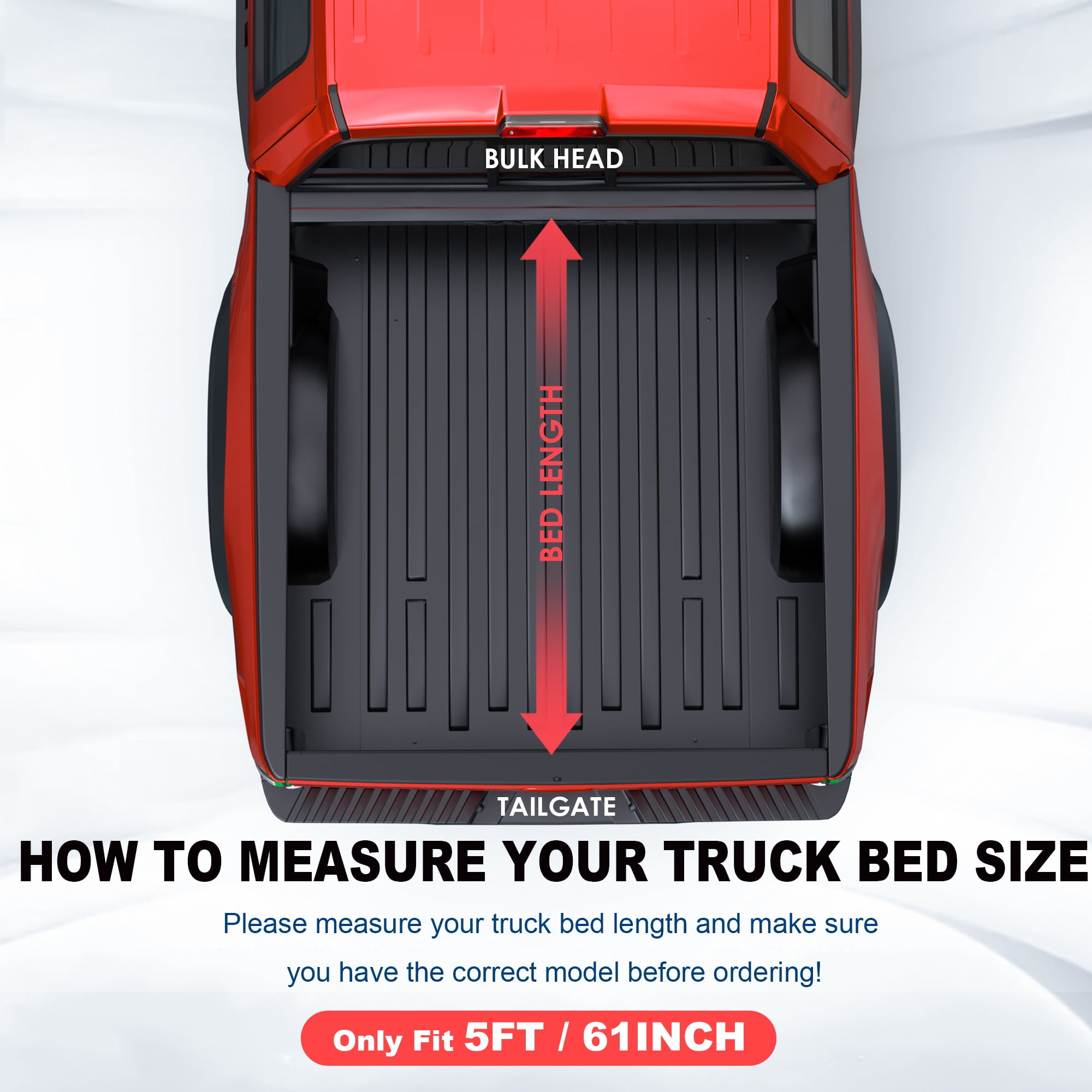 MOSTPLUS 5FT Roll Up Tonneau Cover Soft for 2019-2026 Ford Ranger Truck Bed Cover