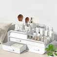 thumbnail image 6 of Makeup Organizer, Cosmetic Case with 3 Drawers, Perfect for Bathroom and Dresser Brushes, Lipsticks, Skincare Products Display Case (White, 11"L x 7.1"W x 4.9"H), 6 of 7