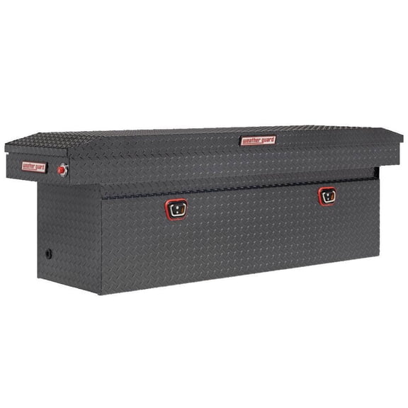 Weather Guard Saddle Truck Tool Box Aluminum Full Deep Gunmetal Gray