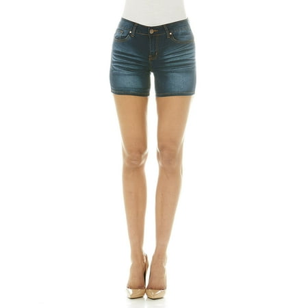 Cover Girl Jeans Women’s Denim Shorts Mid Rise Blue Washes with Stretch Size 9\10 Electric Blue (3.5